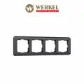 Рамка из пластика на 4 поста Werkel Stream W0042104, цвет графит