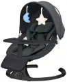 Электрокачели, шезлонг для новорожденных Dearest M9 Black Style укачивающий, 3 в 1, черный с регулируемой подножкой