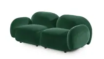 Диван Мальдивы двухсекционный Andria Delta 21 NEW 172x82x73 см, зеленый Велюр Антивандал, нераскладной Фиеста