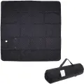 Коврик для пикника черный, 200х200 см, легкий, водоотталкивающий, с карманами
