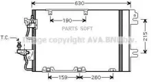 AVA OL5367D Радиатор кондиционера с осушителем Opel Astra H 1.8i Aut. 02/04- ()
