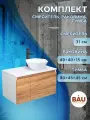 Комплект для ванной, 3 предмета (тумба Bau Dream Blackwood 80 + раковина на столешницу BAU Crystal 40х40, белая, смеситель высокий Hotel Black)