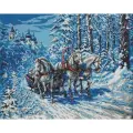 Алмазная мозаика картина Тройка лошадей 55,5*70см