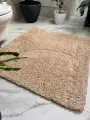Коврик Natali's Carpets на пол для ванной и туалета из микрофибры/бежевый 60х110