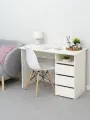 Стол письменный, для школьника, белый, 104х54х75 см, MiKante 3 ящика и полка