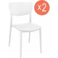 Комплект из 2-х обеденных стульев для кухни Siesta Monna, пластиковые, цвет белый