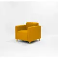 Кресло Томи, офисное, с подлокотниками, Велюр, Цвет Горчичный, 80х78х77 см