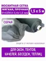 Cетка москитная с мелкой ячейкой 0,4 х 1,0 мм в рулоне 1,5 х 5 м (серая)
