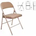 Стул складной Brabix Golf Plus CF-003 Комфорт, бежевый каркас, экокожа бежевая