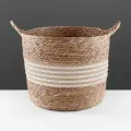 Корзина для хранения с ручками Ява, Д330 Ш330 В300, натуральный, белый