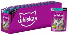 Корм консервированный для взрослых кошек WHISKAS желе с говядиной и кроликом, 75г, 24 шт.