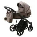 Коляска универсальная Adamex Porto TIP 2 в 1, PO-PS15 - Бежевый, темно-бежевая экокожа