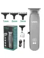 Машинка для стрижки волос VGR V-909, LED-дисплей, 3 насадки, серая