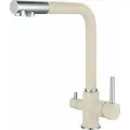Смеситель (кран) для кухонной мойки, камень, D 35мм с краном питьевой воды 3611 белый, Granfest