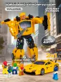 Большой робот трансформер - гоночная машина 42 см, стреляет пулями, со светом и звуком