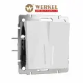 Проходной двухклавишный выключатель/переключатель с подсветкой Werkel W1122141 белый акрил IP20