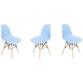 Комплект стульев для кухни из 3-х штук Eames SC - 001(DC-133) голубой, пластиковый