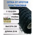 Сетка от кротов Г-13/2/25 Размер ячейки 15 х 15 мм, рулон 2 х 25 м