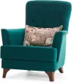 Кресло Hoff Сиеста, 83х92х82,5 см, обивка велюр, с подлокотниками, цвет изумрудный