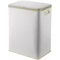 Корзина для белья Geralis PWG-S Punto Белая, кант Золото, большая пластик на пол
