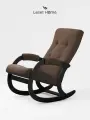 Кресло качалка для взрослых для дома мягкое Leset Аура коричневое