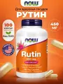 NOW Rutin, Рутин, 450мг 100 растительных капсул, Антиоксидант, биофлавоноид, для сердца и сосудов, от отеков