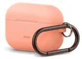 Силиконовый чехол с карабином для кейса AirPods Pro, Elago Peach