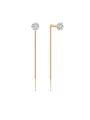 Серьги цепочки Diamant online, красное золото, 585 проба, фианит, длина 6.2 см, , прозрачный