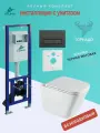 Унитаз Azuma Verano смыв Торнадо 3.0, сиденье быстросъемное с микролифтом + инсталляция Azuma узкая +кнопка