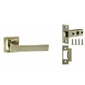 Ручки дверные межкомнатные на розетке Loid 412 AB + защелка дверная Loid 8-45 AB античная бронза