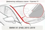 Водосток (дефлектор) лобового стекла Стрелка11 для BMW X1 (F48) 2015-2019