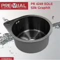Кухонная мойка Premial 420*496 мм Sole из нержавеющей германской стали AISI304 3 мм, каплевидной формы, цвет Graphite