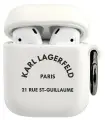 Чехол Karl Lagerfeld Silicone RSG logo с кольцом для Airpods 1/2, белый