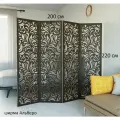 Ширма высокая перегородка для зонирования комнаты. Модель Альберо , цвет венге . 2200*2000 мм