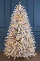 Искусственная елка с лампочками кедровая заснеженная 180 см, 270 теплых белых LED ламп, литая + ПВХ, Winter Deco 1001027