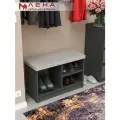 Обувница Мебельная фабрика Лена №18, напольная, с сиденьем, 3 секции, антрацитовая