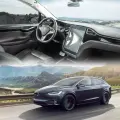 Защитное гибридное стекло Krutoff для экрана мультимедии Tesla Model X 2015 - 2021