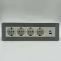 Встраиваемая модульная розетка 4 Евро + USB A + C для столешницы, мебели и офиса, скрытой установки