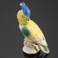 Лампа настольная (ночник) Попугай какаду, фарфор, металл, стекло, Германия