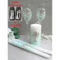Свадебные аксессуары и украшения / свадебные бокалы мятные / свечи