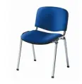 Стул для посетителей Easy Chair Rio (изо) хром, ткань синяя С-6/ТК-9