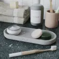 Декоративный поднос для ванной, подставка для косметики Astrid S, 26x11см, бетон, серый матовый