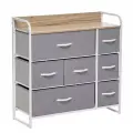 Комод для одежды Ноа 7 ящиков, Каркас Белый, Светло-серый