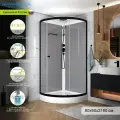Душевая кабина Domani-Spa Simple угловая 90х90, низкий поддон, серая, профиль черный, прозрачное закаленное стекло 4 мм