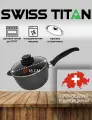 Ковш Swiss Diamond Titan ST6718c, диаметр 18 см, не подходит для индукции, антипригарное покрытие, крышка в комплекте, Швейцария