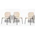 Стулья для кухни, 3 шт, комплект, DC - 2177, бежевый , букле