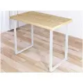 Стол кухонный Loft из массива сосны без шлифовки и покраски, 90х60х75 см, с белыми металлическими ножками