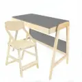 Детский растущий стол Вуди и стул Робин Wood (Комбо Серый/ЛАК)