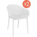 Комплект из 2-х садовых обеденных кресел Siesta Sky, цвет белый