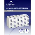 Полотенца бумажные Luscan Professional V-сложения белые двухслойные 200 листов 200 лист., белый, без запаха